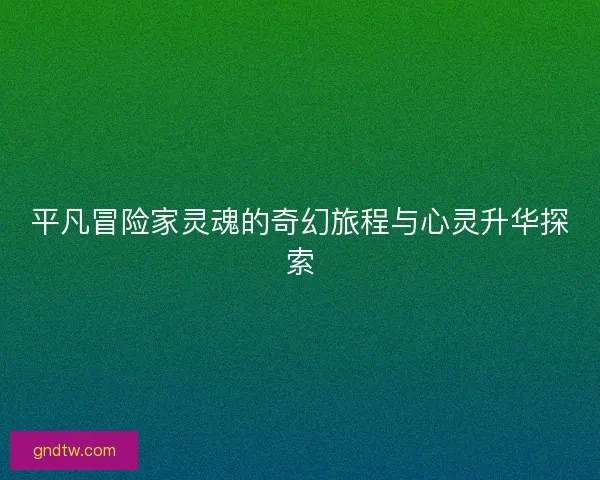 平凡冒险家灵魂的奇幻旅程与心灵升华探索